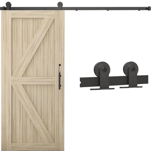 Schiebetürbeschlag, 4-6,6 Zoll T-Typ Schiebetürzubehör Gleitschiene Holz Scheunentor Kit ist anwendbar auf einzelne Türen im Innen- und Außenbereich(6FT(183CM)) von JOJIDE
