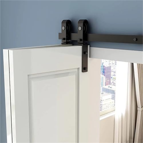 Schiebetürbeschlag, Falttür Einzeltür 3/3,3//4/5 /6/6,6 Fuß Gleitschiene Leise Schiebetür Gleitschiene Modernes Hardware-Zubehör(6.6FT 201cm Rail Kit) von JOJIDE