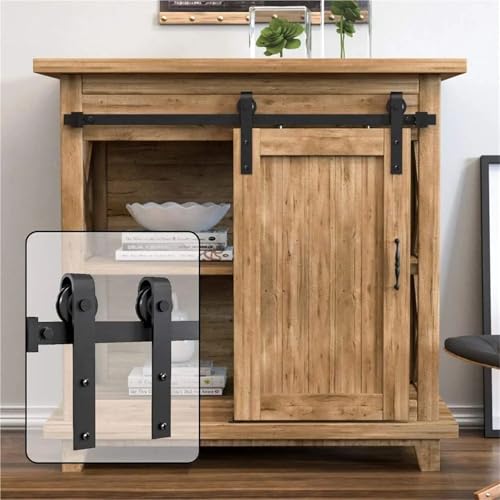 Schiebetürbeschlag, Mini-Schrank-Schiebetür-Hardware-Kit for Doppeltür/Einzeltür TV-Ständer Kleiderschrank Schränke Möbelrutsche(72in 182cm) von JOJIDE