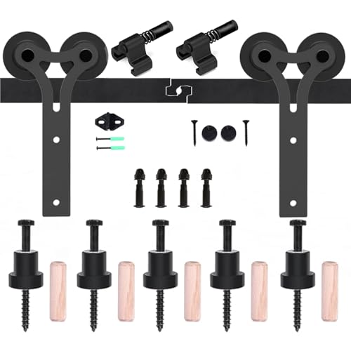 Schiebetürbeschlag, Schiebetürschienen-Kits for Scheunentore, Y-förmige Rollenaufhängung, Türbeschlagschiene mit verbesserten Nylonlagern, stabil und robust(5.5FT-167cm) von JOJIDE