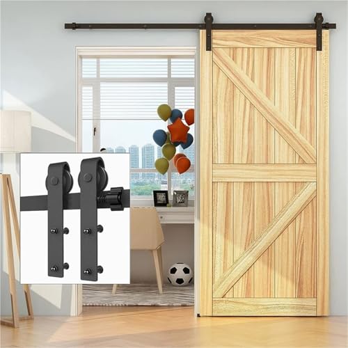 Schiebetürbeschlag, Upgrade4-10FTBarn Door Hardware Kit mit geräuschlosem Türstopper, einfach zu installieren, Schiebetür gespleißt 5 PCS Track Fit 40(6FT(183CM)) von JOJIDE