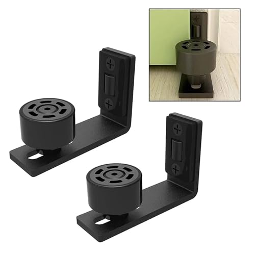 Schiebetürbeschlag, Verstellbare Bodenführung Wand/Tür Bodenführung Schiebetürbeschläge Schwarz 2PC von JOJIDE