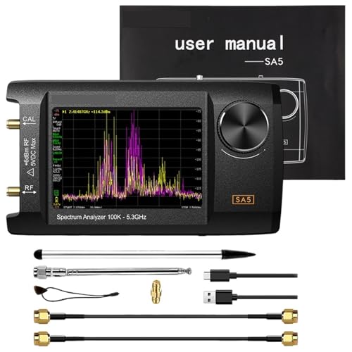 Spectrum Analyzer, Tragbarer analysator, 2-in-1-Signalgenerator, 4,0-Zoll-Frequenzanalysator, 100 kHz bis 5,3 GHz, 5000-mAh-Akku mit 32-GB-Karte Spectrum Analyzer, Tragbarer analysator, 2-in-1-Signalgenerator, 4,0-Zoll-Frequenzanalysator, 100 kHz bis 5,3 GHz, 5000-mAh-Akku mit 32-GB-Karte von JOJIDE