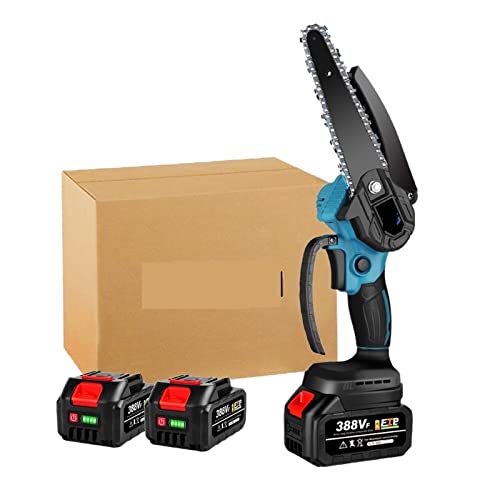 Tischsäge, 3000 W 6-Zoll-Brushless-Elektrosäge Wiederaufladbares elektrisches Kettensägen-Holzbearbeitungswerkzeug mit Akku for 18-V-Akku(2 Battery Set) von JOJIDE
