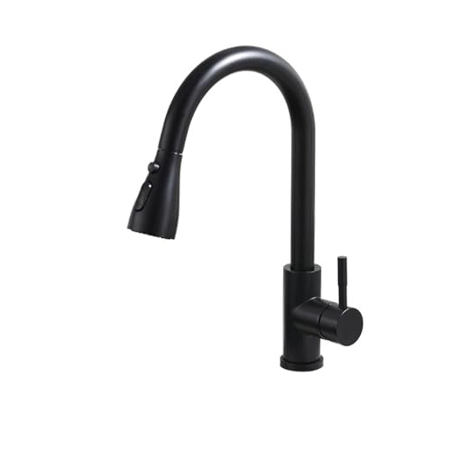 Wasserhahn Küche, Ausziehbarer Küchenspülen-Wasserhahn mit 3 Modi, Wasserauslauf um 360 Grad drehbar, mattschwarzer Küchenbar-Wassermischhahn(Matte Black) von JOJIDE