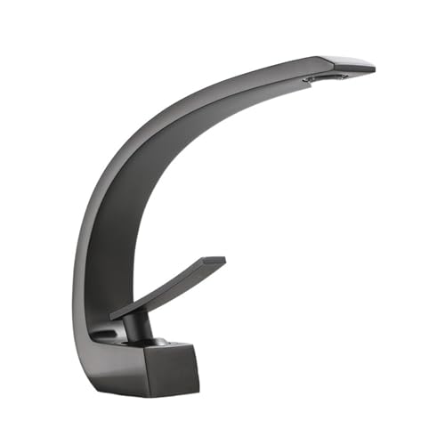 Wasserhahn Küche, Badezimmer-Wasserhahn aus Chrom und mehrfarbim Messing, Waschbecken-Wasserhahn, Einhebelmischer for Kalt- und Warmwasser, schönes schwunnes Design(Noir) von JOJIDE