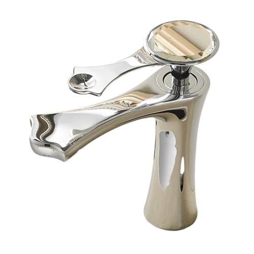 Wasserhahn Küche, Becken-Wasserhahn, kalt und heiß, Diamant-Gold-Schwarz, Einhebelmischer, Einloch-Waschtischarmatur, Mischbatterie for Deckmonta, 20085(20085H) von JOJIDE