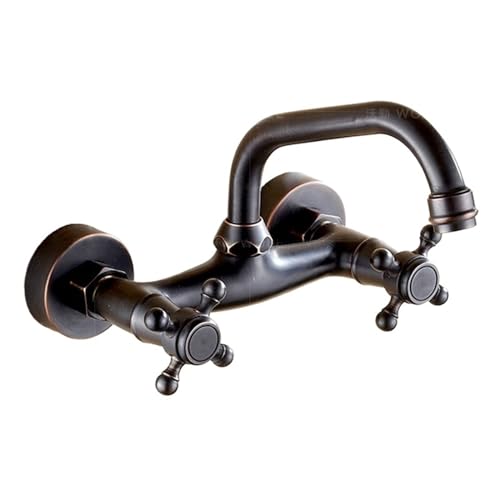 Wasserhahn Küche, Chrom-Küchenspüle-Wasserhahn, langer Auslauf, drehbarer Daul-Griff, Kalt-/Warmwassermischer, Waschwannenkran(3) von JOJIDE
