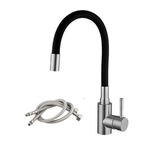 Wasserhahn Küche, Edelstahl-Küchenarmatur, Küchenspüle-Wasserhahn, heißes und kaltes Wasser, Waschbecken-Mischbatterie, bunter Schlauchhahn-Kran(A1114N-T1) von JOJIDE