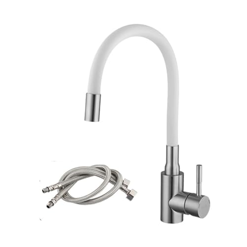 Wasserhahn Küche, Edelstahl-Küchenarmatur, Küchenspüle-Wasserhahn, heißes und kaltes Wasser, Waschbecken-Mischbatterie, bunter Schlauchhahn-Kran(A1114N-T2) von JOJIDE