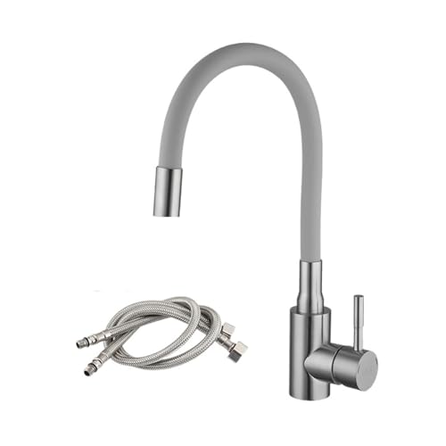 Wasserhahn Küche, Edelstahl-Küchenarmatur, Küchenspüle-Wasserhahn, heißes und kaltes Wasser, Waschbecken-Mischbatterie, bunter Schlauchhahn-Kran(A1114N-T4) von JOJIDE