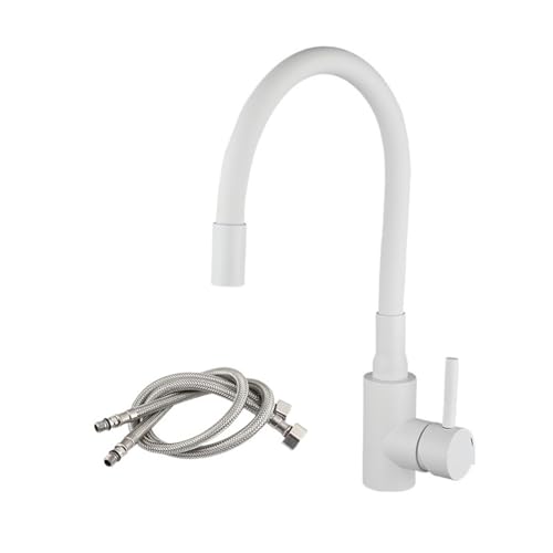 Wasserhahn Küche, Edelstahl-Küchenarmatur, Küchenspüle-Wasserhahn, heißes und kaltes Wasser, Waschbecken-Mischbatterie, bunter Schlauchhahn-Kran(A1114W-T2) von JOJIDE