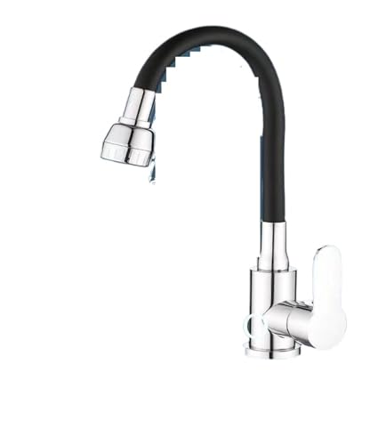 Wasserhahn Küche, Küchenarmatur, Edelstahl, flexibler Auslauf, Küchenspüle, Mischbatterie for heißes und kaltes Wasser, 360-Grad-Drehkran(A) von JOJIDE