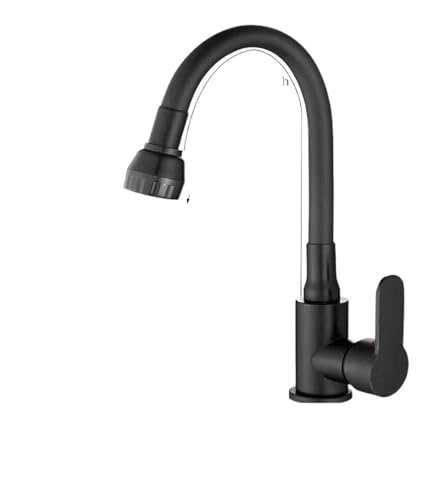 Wasserhahn Küche, Küchenarmatur, Edelstahl, flexibler Auslauf, Küchenspüle, Mischbatterie for heißes und kaltes Wasser, 360-Grad-Drehkran(C) von JOJIDE