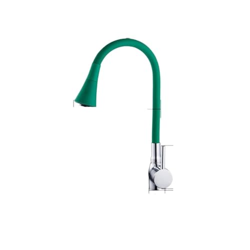 Wasserhahn Küche, Küchenarmatur, bunt, Universal-Rohrverlängerung, Silikon-Gummi-Rohr, Zwei-Gang-Spray, heißes und kaltes Wasser, Küchenspüle-Wasserhahn(Green) von JOJIDE