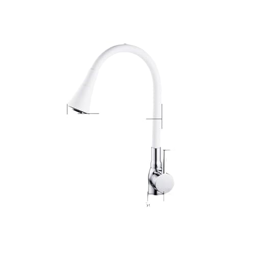 Wasserhahn Küche, Küchenarmatur, bunt, Universal-Rohrverlängerung, Silikon-Gummi-Rohr, Zwei-Gang-Spray, heißes und kaltes Wasser, Küchenspüle-Wasserhahn(WHITE) von JOJIDE