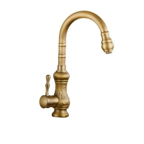 Wasserhahn Küche, Küchenarmaturen, Antik-Farben-Wasserhahn, Messing-Schwenkauslauf, Küchenarmatur, Einhand-Waschbecken-Mischbatterie, Küche(SLT005A) von JOJIDE