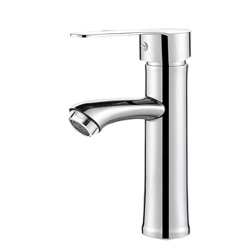 Wasserhahn Küche, Küchenarmaturen, Kupfer-Wasserhahn for Küchenspüle, an Deck montierter Strahlsprühkopf, einzelne Heiß- und Kaltwasserhähne, Silber(Type 2 80cm Pipe) von JOJIDE