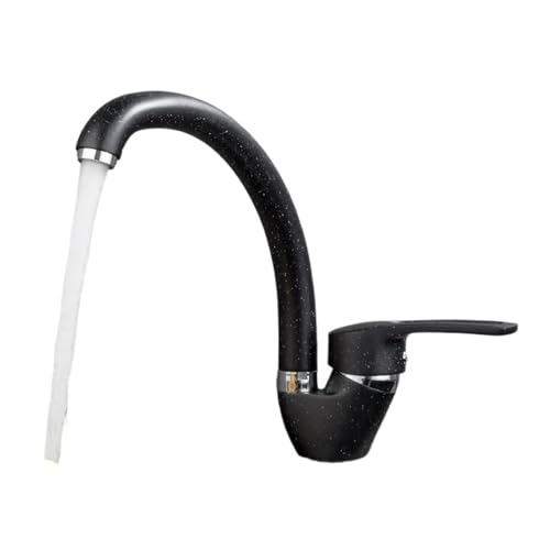 Wasserhahn Küche, Messingschwarzer flexibler Küchenspülen-Wasserhahn, Heiß- und Kaltwasserfilter-Mischbatterien, Einhand-Schwenkauslauf-Küchenwasserhahn(G002YBBlack) von JOJIDE