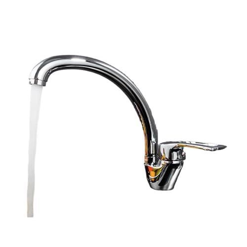Wasserhahn Küche, Messingschwarzer flexibler Küchenspülen-Wasserhahn, Heiß- und Kaltwasserfilter-Mischbatterien, Einhand-Schwenkauslauf-Küchenwasserhahn(G003YBCHROME) von JOJIDE