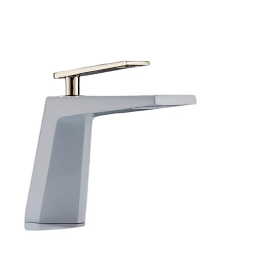 Wasserhahn Küche, Schwarz-weißer Badezimmer-Waschtischhahn, hohle Badewannen-Wasserfallarmaturen, Einhebel-Wassermischbatterie 80015(80015W) von JOJIDE