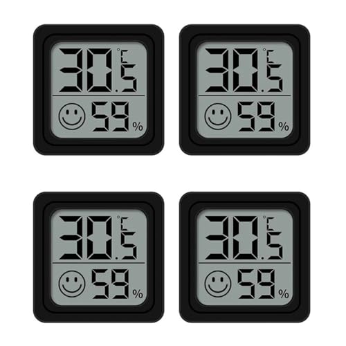 Wasserthermometer, 4 stücke Digital Thermometer Hygrometer Indoor Mini Temperatur LCD Elektronische Monitor Hygrometer(4PCS Type 1) von JOJIDE