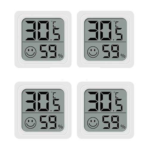 Wasserthermometer, 4 stücke Digital Thermometer Hygrometer Indoor Mini Temperatur LCD Elektronische Monitor Hygrometer(4PCS Type 2) von JOJIDE