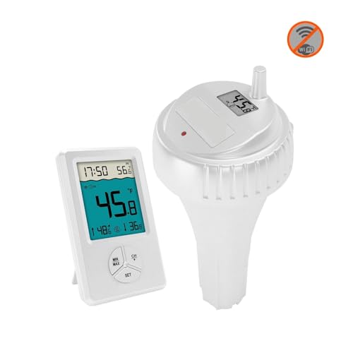 Wasserthermometer, Drahtloses digitales Poolthermometer, LCD-Display, wasserdichtes schwimmendes Thermometer for Schwimmbäder von JOJIDE