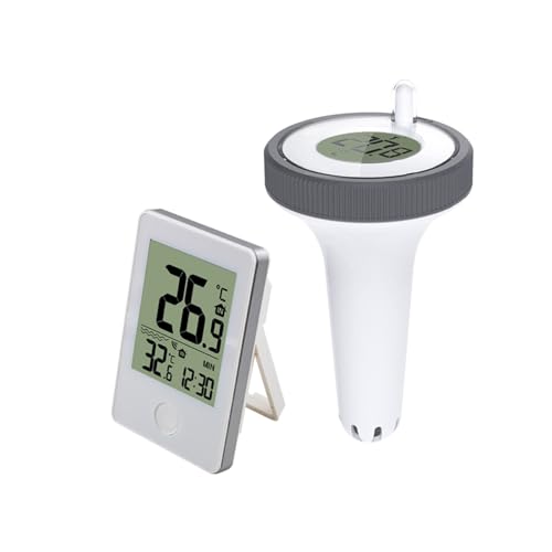 Wasserthermometer, Drahtloses digitales schwimmendes Poolthermometer LCD-Schwimmbad-Badewasser-Spas-Aquarien-Temperaturmonitor von JOJIDE