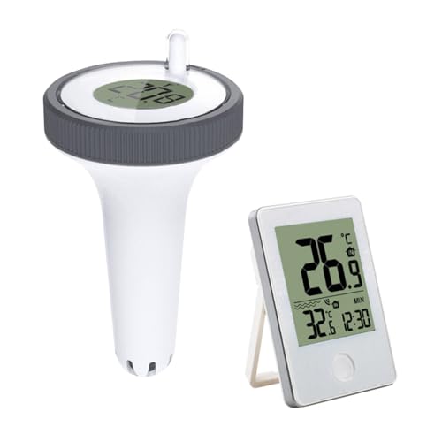 Wasserthermometer, Drahtloses schwimmendes Thermometer IPX8 Wasserdichtes Schwimmbadthermometer Wassertemperaturmessgerät von JOJIDE