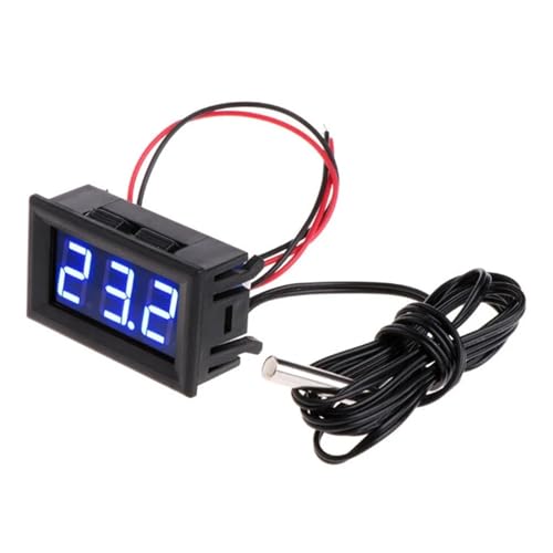 Wasserthermometer, LCD-Digitalthermometer-Temperatursensor mit 1 m Sonde for Aquarium-Pool-Auto-Temperaturpanel(Blue) von JOJIDE
