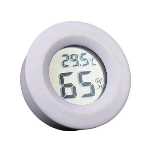 Wasserthermometer, Mini LCD Digital Thermometer Hygrometer Runde Temperatur Feuchtigkeit Tester Sensor Detektor(White 1pcs) von JOJIDE
