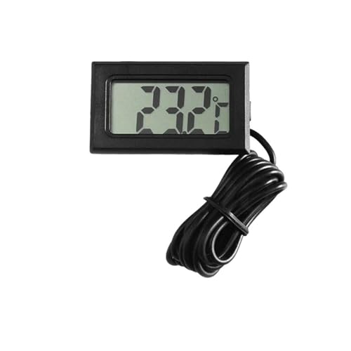 Wasserthermometer, Mini-LCD-Digitalthermometer for die wasserdichte Sonde zur Temperaturregulierung im Gefrierschrank(Black with 2M Cable) von JOJIDE