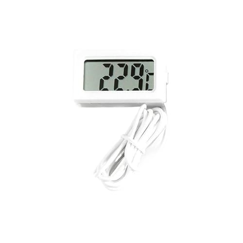 Wasserthermometer, Mini-LCD-Digitalthermometer for die wasserdichte Sonde zur Temperaturregulierung im Gefrierschrank(White with 2M Cable) von JOJIDE