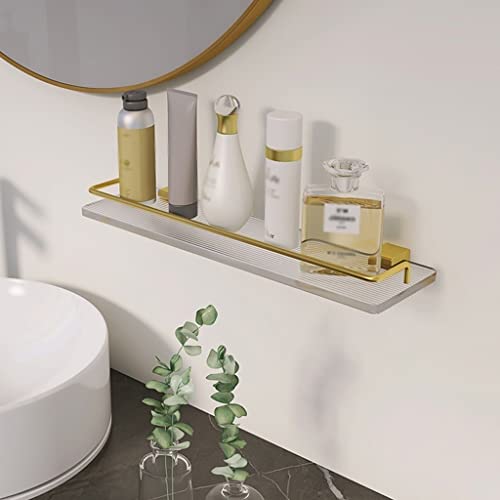JOJMIDO Badezimmerregal Duschregal Frontwand Acryl Aufbewahrung für Hautkosmetik Handtuchregal Raum Aluminium Küchenregale Stiftehalter von JOJMIDO
