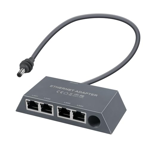 Ethernet-Adapter mit 4 Anschlüssen für Starlink Gen 3 / Starlink Mini, Multi-Ports-Ethernet-Adapter für kabelgebundenes externes Netzwerk Ethernet-Adapter mit 4 Anschlüssen für Starlink Gen 3 / Starlink Mini, Multi-Ports-Ethernet-Adapter für kabelgebundenes externes Netzwerk von JOJOCY
