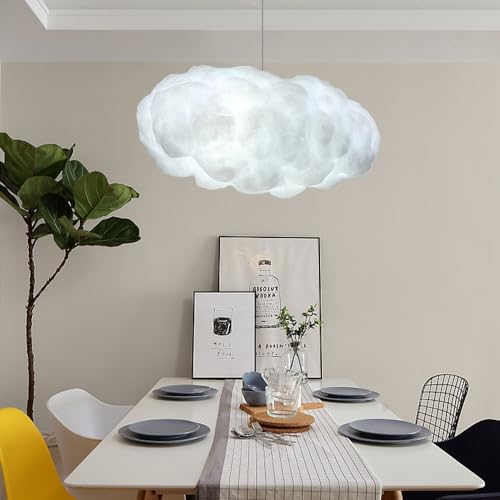 JOJOM 3D Simulation Cloud Pendelleuchte Kreative Baumwolle Wolke Kronleuchter PVC Floating Cloud Deckenleuchte Dekorative Wolke Deckenleuchte Wolken Kronleuchter für Esszimmer, Wohnzimmer, Einkaufszen von JOJOM