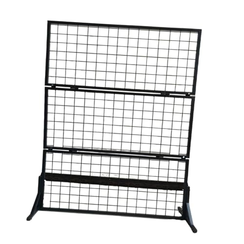 JOJTETTY Grid Wall Panel Display Ständer, Einzelhandelsregal, Shop Display Rack Grid Wall Black Metal Display -Rack mit Rädern Display -Racks für Handwerkshows Schwarz 180highand100wide von JOJTETTY