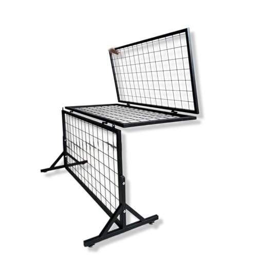 JOJTETTY Grid Wall Panel Display Ständer, Rack -Raster -Raster -Wandplatte mit Basis- und Caster -Rädern, Klapprasteranzeige für Shop/Office/Home. Schwarz 150highand100wide von JOJTETTY