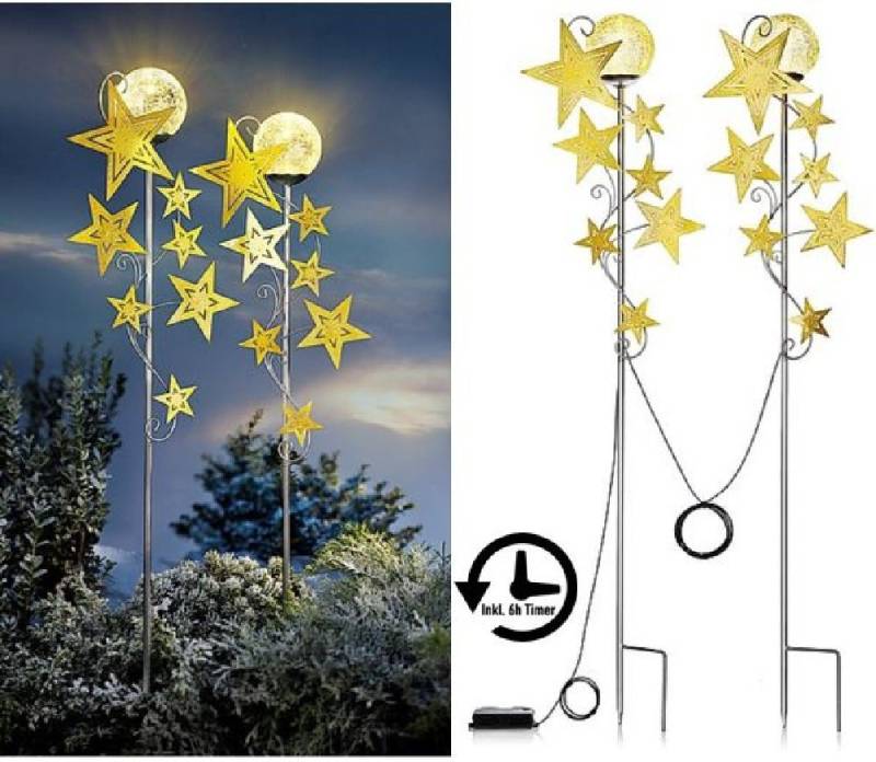 Luna24 simply great ideas... LED Gartenleuchte LED Gartenstecker Sternenzauber 2er Set inkl. Timer, Gartenbeleuchtung von Luna24 simply great ideas...