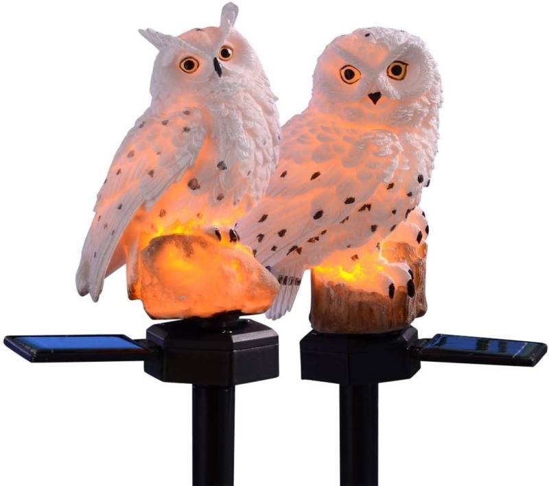 Luna24 simply great ideas... LED Solarleuchte Solar Schneeeule Schnee Eule 2er Set, Gartenbeleuchtung, Solarleuchte von Luna24 simply great ideas...