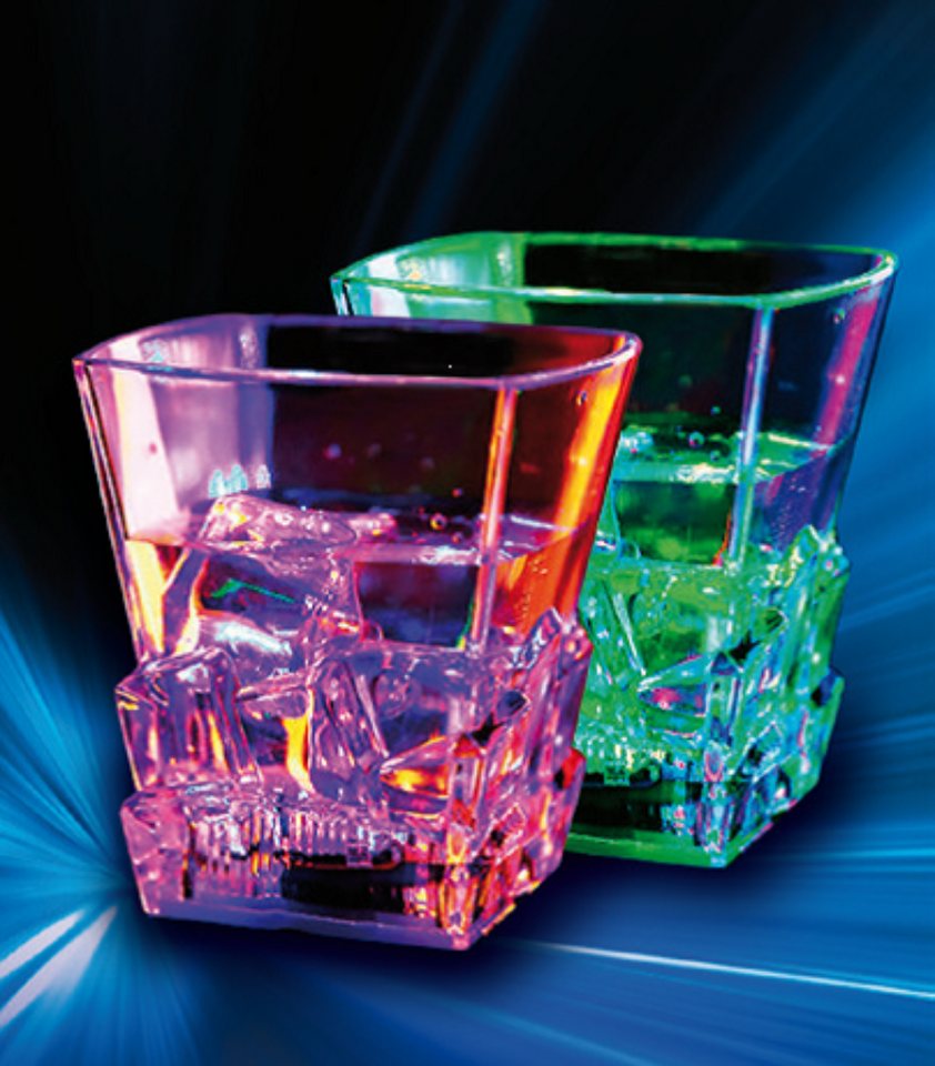 JOKA international Whiskyglas LED Farbwechsel-Whiskeyglas, 2er Set aus Kunststoff, PS, ABS von JOKA international