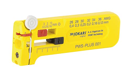 Jokari Mini-Präzisions-Abisolierwerkzeug PWS-Plus 003 zum Entmanteln von Leitern und Litzen AWG 28 bis 18/0,30-1 mm Durchmesser, 1 Stück, 40026 von JOKARI