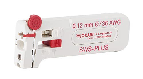 Jokari 40015 Mini-Präzisions-Abisolierwerkzeug SWS-Plus 012 zum Entmanteln von Leitern und Litzen AWG 36, 0,12 mm Ø von JOKARI