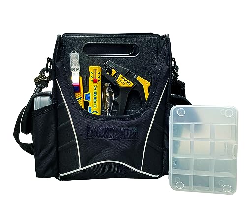 Jokari Azubitasche 4-Teilig (Werkzeugtasche, befüllt mit Entmantler, Abisolierzange, Phasenprüfer und Kabelmesser, hochwertige Tasche) 490031 von JOKARI