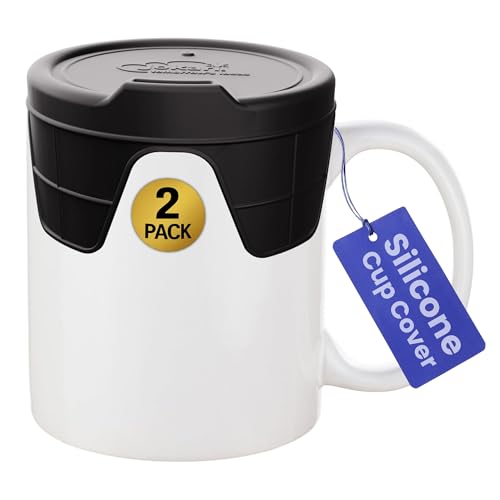 Jokari Silikon-Becher-Abdeckung, dehnbar, auslaufsicher, wiederverwendbar, BPA-frei, isoliert, für heiße Getränke, Tee, Kakao, spülmaschinenfest, universelle Passform, 2 Stück Jokari Silikon-Becher-Abdeckung, dehnbar, auslaufsicher, wiederverwendbar, BPA-frei, isoliert, für heiße Getränke, Tee, Kakao, spülmaschinenfest, universelle Passform, 2 Stück von JOKARI