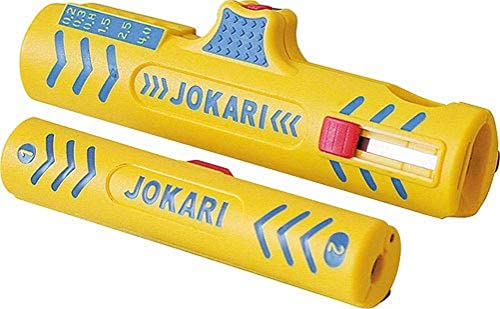 Jokari Kabelverarbeitungs-Set Secura II (für Coaxialkabel ø 4,8-7,5 mm und Rundkabel ø 8-13 mm, Abisolierwerkzeug Kabel) 490119 von JOKARI