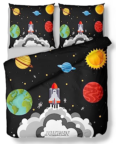 Jungen Bettwäsche Kinder Weltall & Astronaut Kinder Bettwäsche Für Mädchen Und Jungen Teenager-Bettwäsche Space · Anime Bettwäsche Mädchen Bettwäsche-Set (E,135x200/80x80x2) von JOKBEN