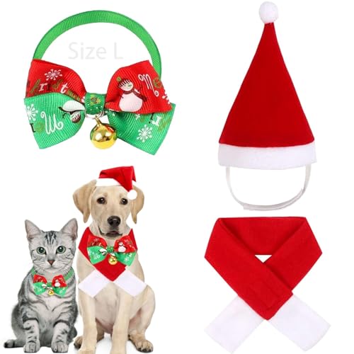 Hund Weihnachtsmütze, Weihnachtsmützen für Katzen, Haustier Weihnachten Kostüm Zubehör, Weihnachten Hundekleidung, Hund Weihnachtsmütze, Haustier Weihnachtskostüm von JOKILY
