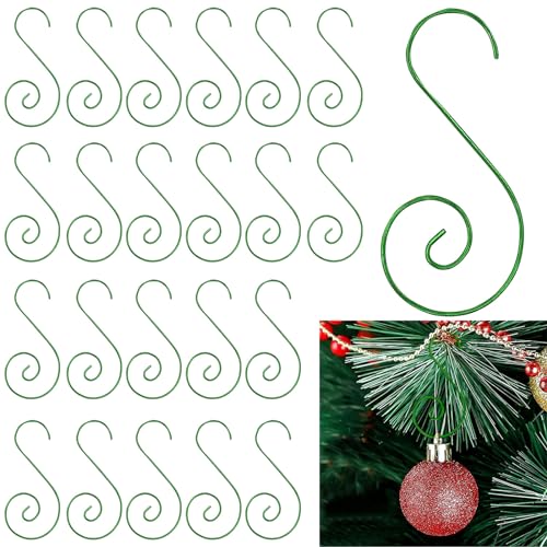 120 Stück Kugelaufhänger Weihnachten Ornament Haken S Form Aufhänger für Weihnachtskugeln Silber Weihnachtsbaumanhänger Haken für Weihnachtskugel Weihnachtsbaum Deko (Grün) von JOKILY